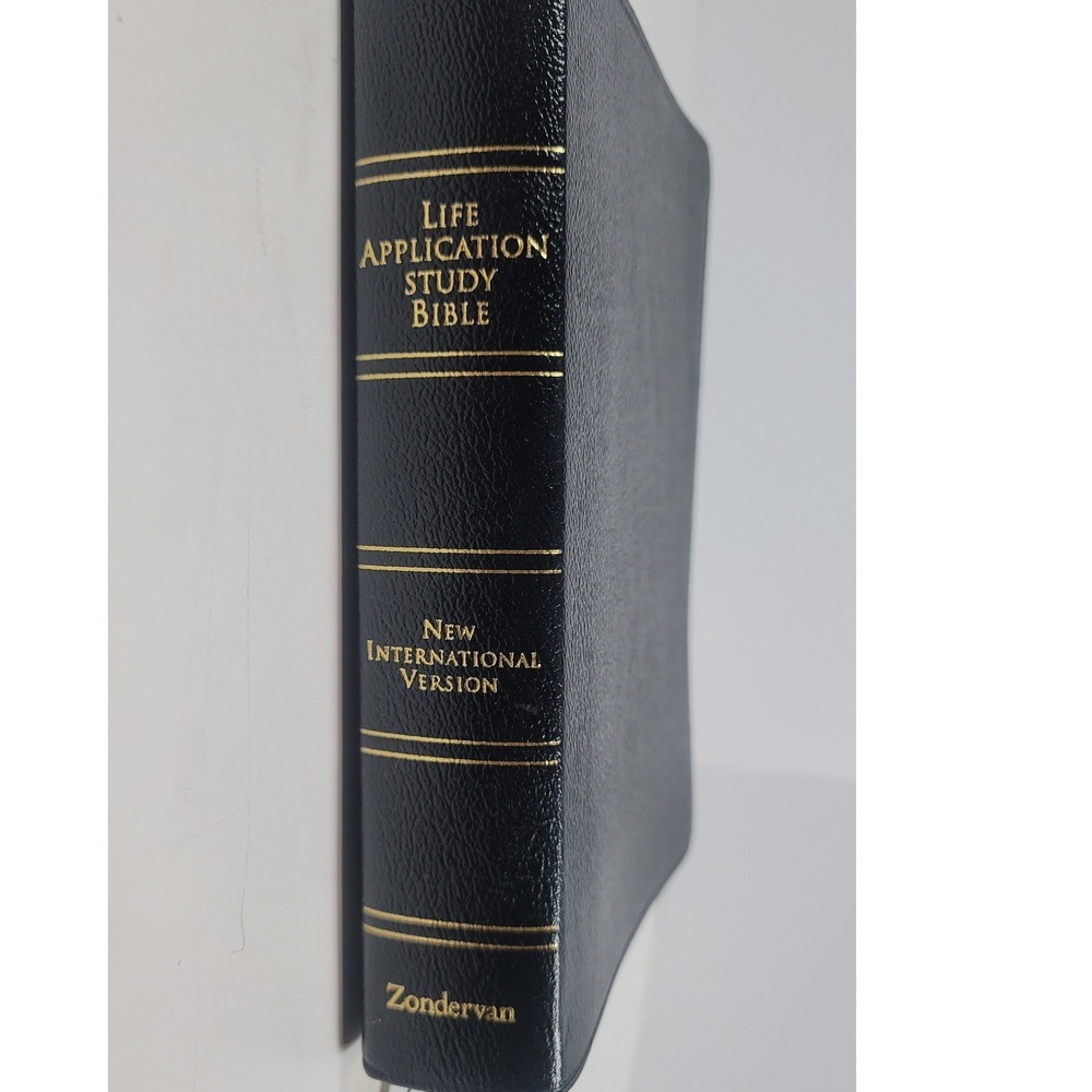 NIV Life Application Study Bible Zondervan Black Bonded Leather Gold Edges